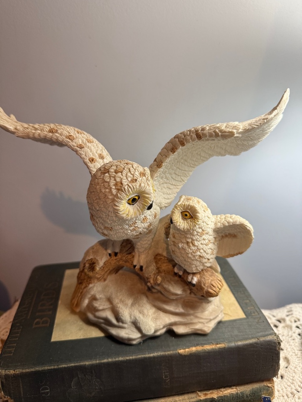 Vintage Decorative Owl Figurine - Cream and Brown Home Accent